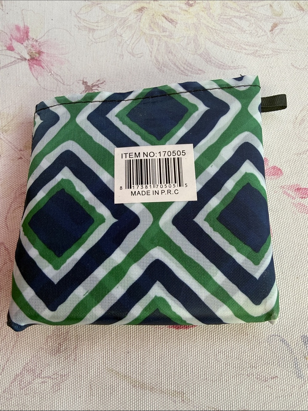 Compact Foldable  Travel Pouch - Green & Blue